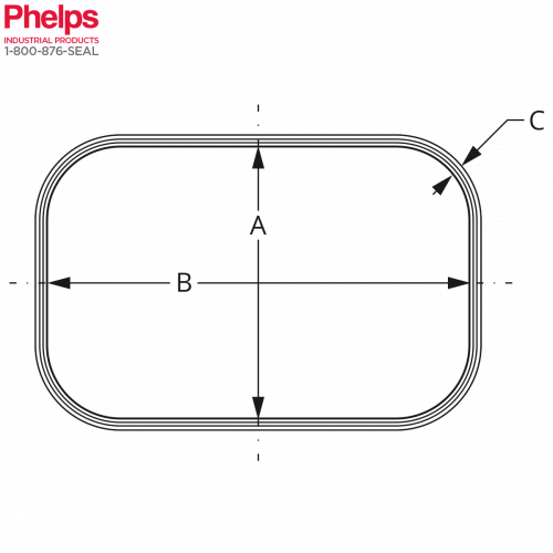 Phelps Spiral Wound Gasket Boiler Gasket - Rectangle Shape